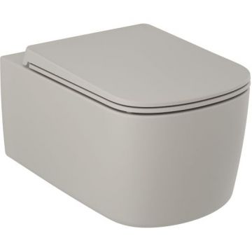 Vas wc suspendat, Rimless, spiralflush, gri nisipiu mat, Kludi Resa S