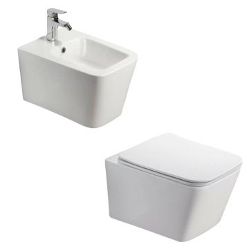 Pachet vas wc, capac slim softclose si bideu suspendat Rune Jord