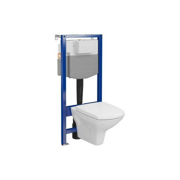 Set rezervor wc incastrat, vas wc suspendat si capac wc Cersanit Carina C37 Aqua 50