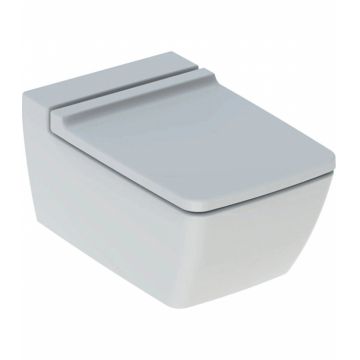 Set vas WC alb suspendat rimfree, spalare verticala cu capac soft close din duroplast, Geberit Xeno2