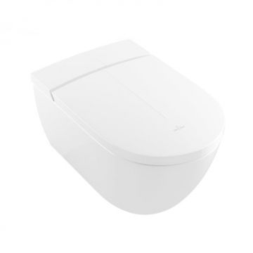 Set vas wc cu functie de bideu suspendat, alb alpin, capac inclus soft close si quick release, Villeroy  Boch Viclean