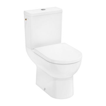 Set vas WC pe pardoseala Hansgrohe GladeLake S rimless cu rezervor si capac softclose alb lucios
