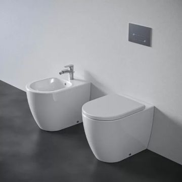 Set vas WC pe pardoseala Ideal Standard Ellisse BTW cu capac softclose alb si bideu