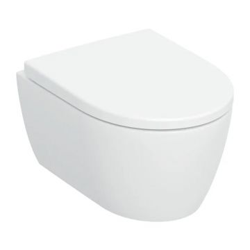 Set vas WC suspendat Geberit iCon TurboFlush cu capac softclose alb lucios