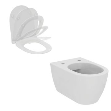 Set vas WC suspendat Ideal Standard I.life O HydroTwist cu capac softclose alb