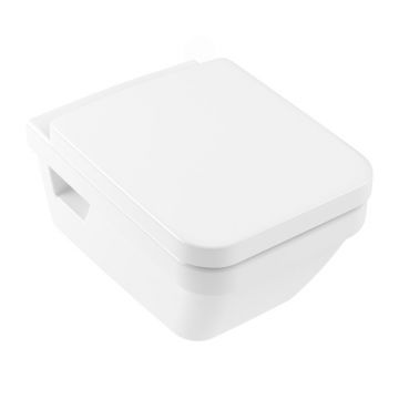 Set vas WC suspendat Villeroy&Boch Architectura Combi-Pack DirectFlush Rimless cu capac alb Alpin CeramicPlus