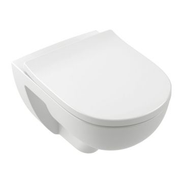 Set vas WC suspendat Villeroy&Boch O.Novo TwistFlush Rimless alb cu capac softclose