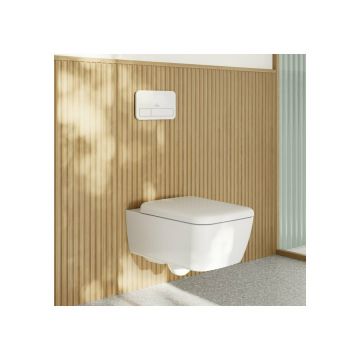 Set vas WC suspendat Villeroy&Boch Skyla Combi-Pack TwistFlush Rimless cu capac softclose alb Alpin CeramicPlus