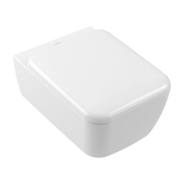 Set vas WC suspendat Villeroy&Boch Skyla TwistFlush Rimless alb alpin cu capac softclose