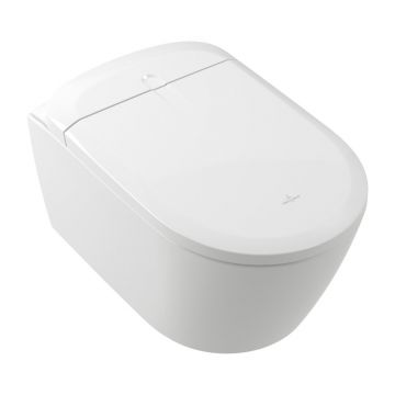 Set vas WC suspendat Villeroy&Boch Supreo Select rimless cu functie de bideu electric si capac softclose alb alpin