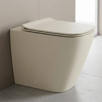 Vas WC Hatria Tecna alb lucios, back-to-wall - Dimensiune 35,5×55 cm