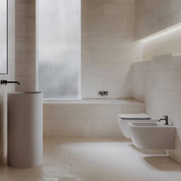 Vas WC Hatria Tecna alb lucios, suspendat - Dimensiune 35,5×55 cm