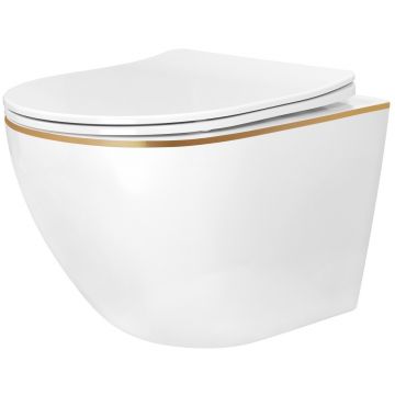 Vas WC suspendabil Rea Carlo Mini Tornado NF GOLD EDGE