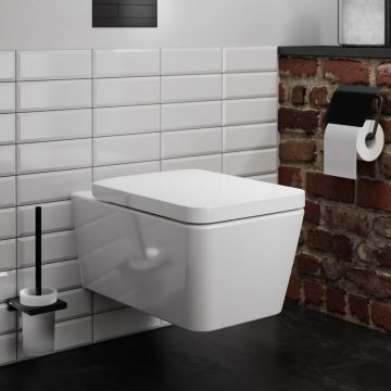 Vas WC suspendat Hansgrohe EluPura Q Rimless AquaFall alb lucios