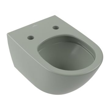 Vas WC suspendat Villeroy&Boch Antao TwistFlush Rimless cu finisaj verde-mat Morning Green CeramicPlus